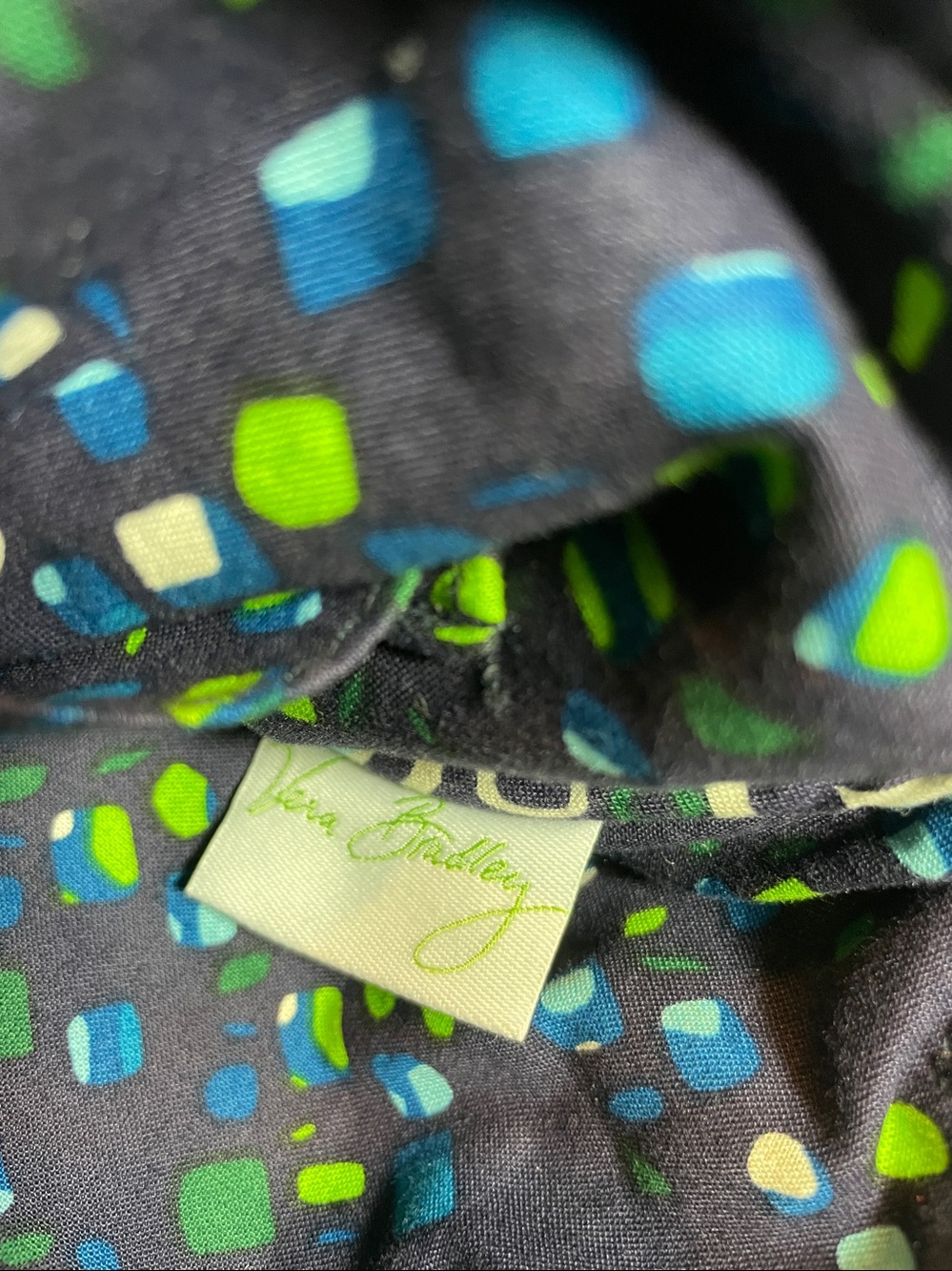 Vera Bradley Navy, Teal & White Quilted Crossbody - Picture 7 of 7